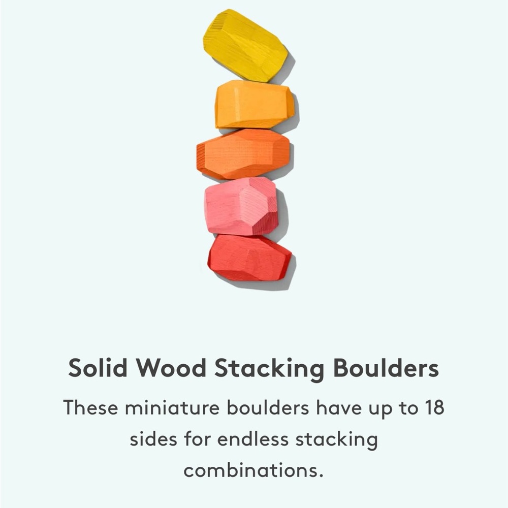 Lovevery Solid Wood Stacking Boulders The Free Spirit Play Kit Months 34-36
